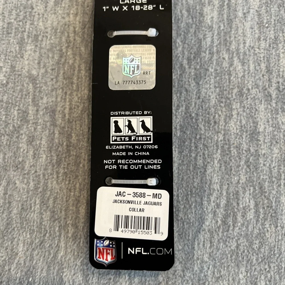Jacksonville Jaguars Pet Collar Size Medium 5/8